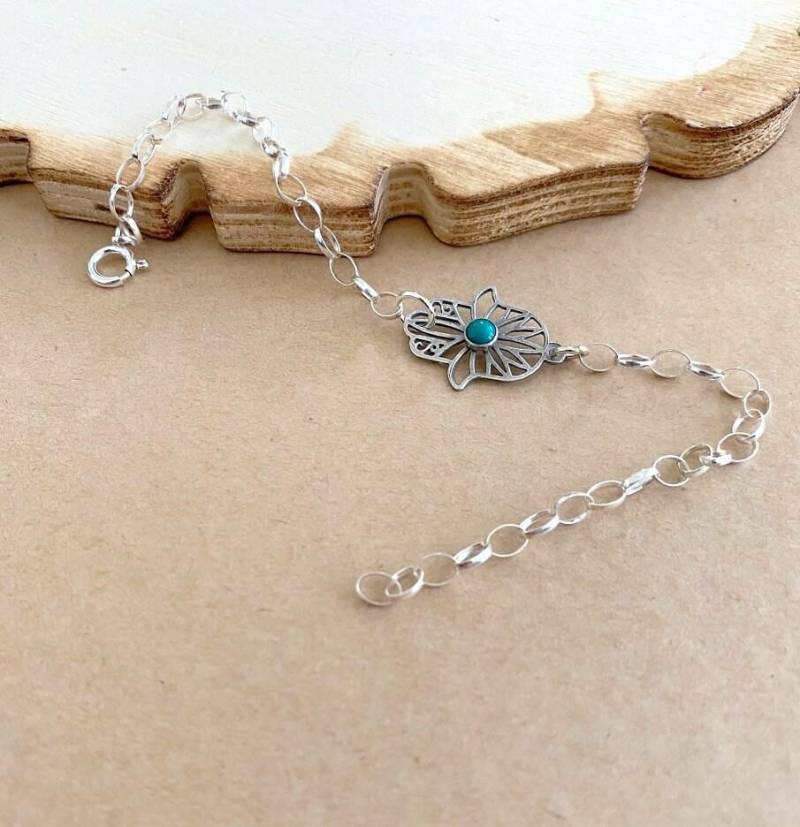 Sterling Silber Hamsa Armband Granat Oder Eilat Stein Anhänger von AyalaBinor