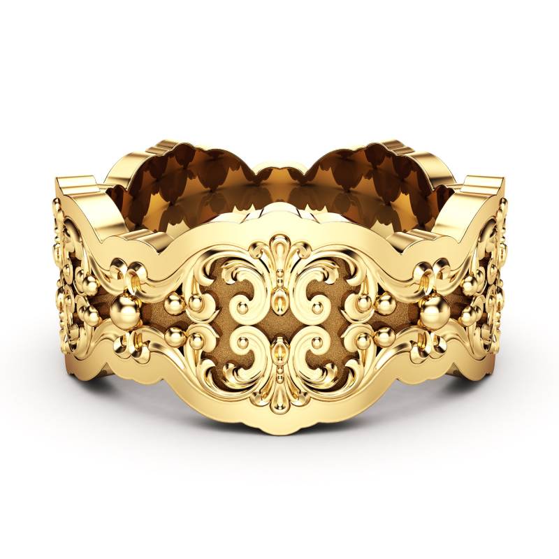 Art Deco 14K Gold Herren Ehering von AyalaDiamonds