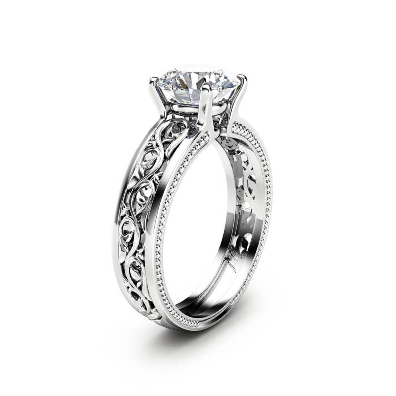 Brillanter Gewachsener Diamant Ring Einzigartiger Filigraner Ehering Für Sie von AyalaDiamonds
