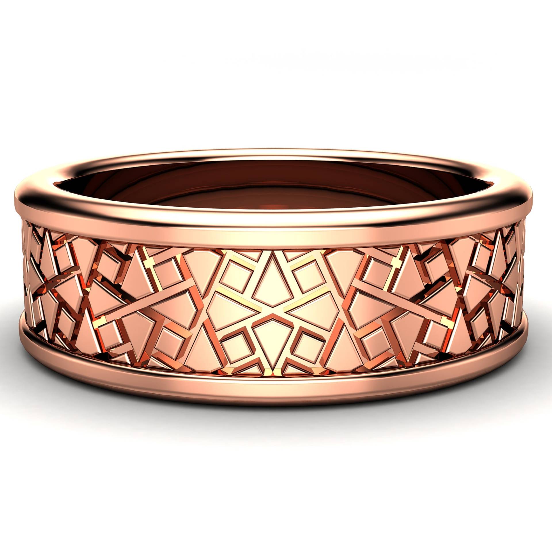 Einzigartige Herren Ehering 14K Muster Rose Gold Band Für Ihn von AyalaDiamonds