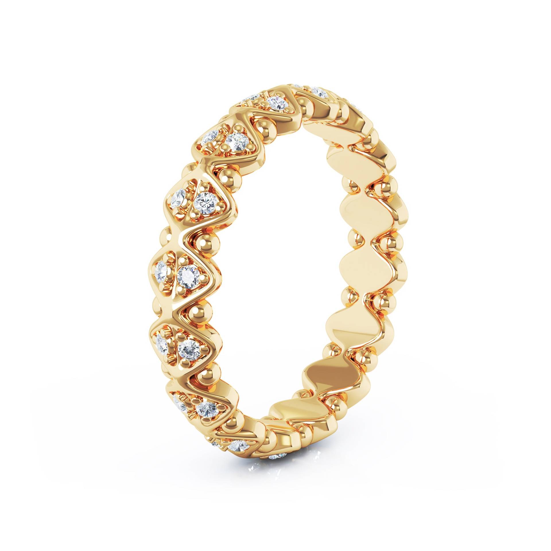 Gelbgold Ehering Natürliche Diamanten Einzigartiger Eternity Ring von AyalaDiamonds