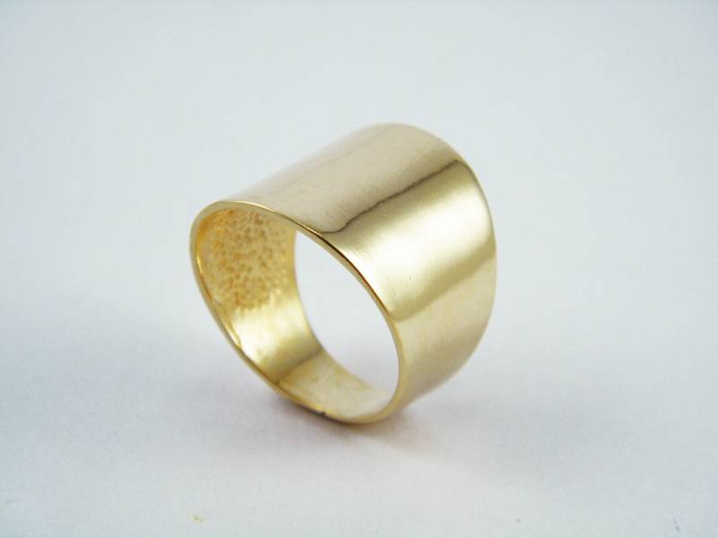 Gold Breiter Ring Tube Band Boho Goldring Breites Bandring Statement von AyalaVitkon
