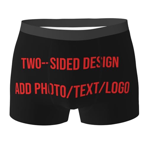 Ayambetus Benutzerdefinierte Foto/Text Boxer Shorts Personalisierte Männer Boxershorts Unterwäsche Weihnachten Valentinstag Geschenke Größe S-XXL, Benutzerdefinierte Boxershorts Stil 1, M von Ayambetus