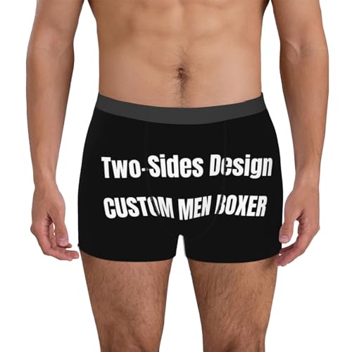 Personalisierte doppelseitige Design Herren Boxershorts mit Foto text individuelle Foto Gesichtsboxer Badehose Unterwäsche Unterhose lustige Geschenke für Männer Ehemann Freund Valentinstag Größe-XL von Ayambetus