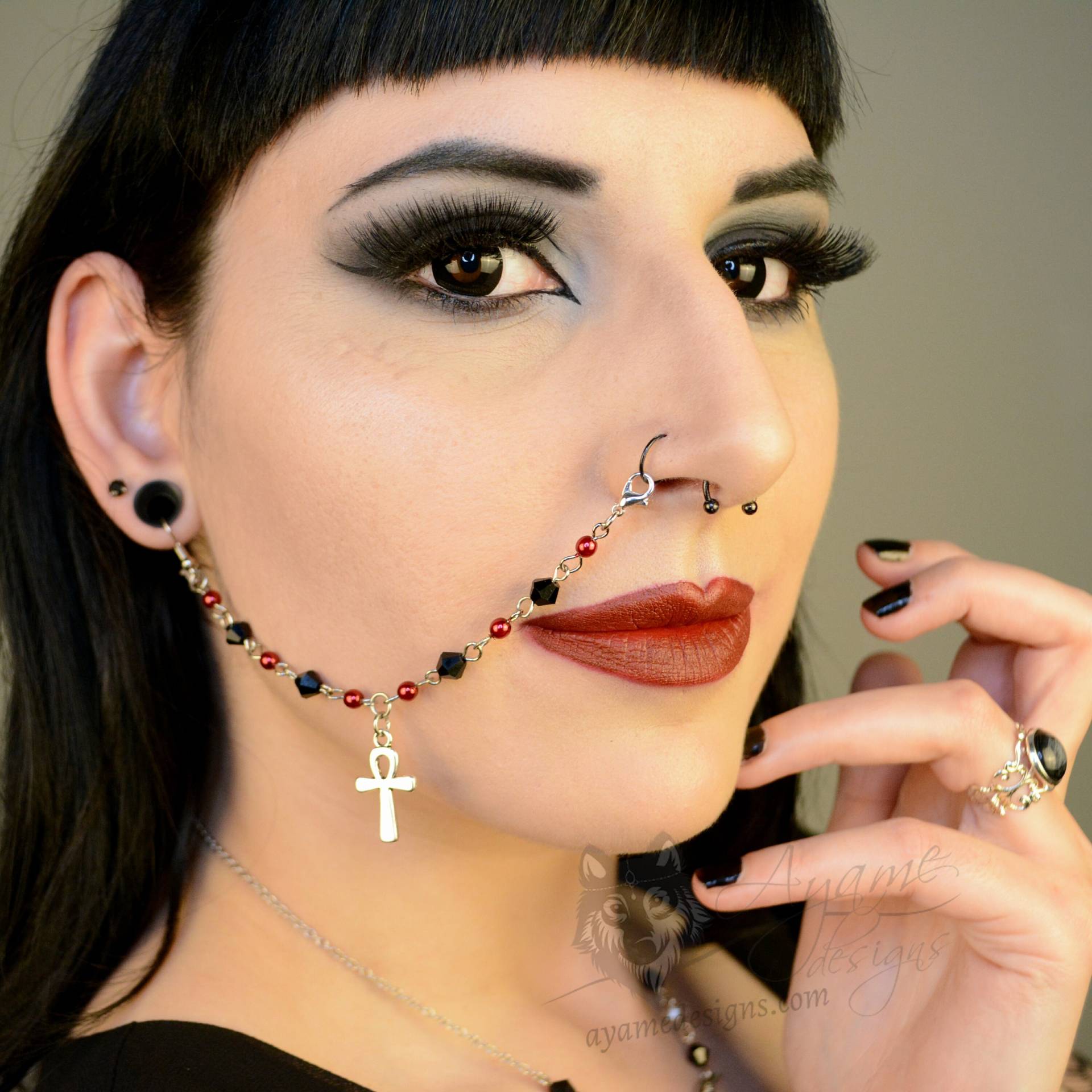 Perlen Edelstahl Nase/Lippe Ohrkette | 3 Verschiedene Anhänger Zur Auswahl Perlen Edelstahl Nase/Lippe Ohrkette | 3 Verschiedene Anhänger Zur Auswahl von AyameDesigns