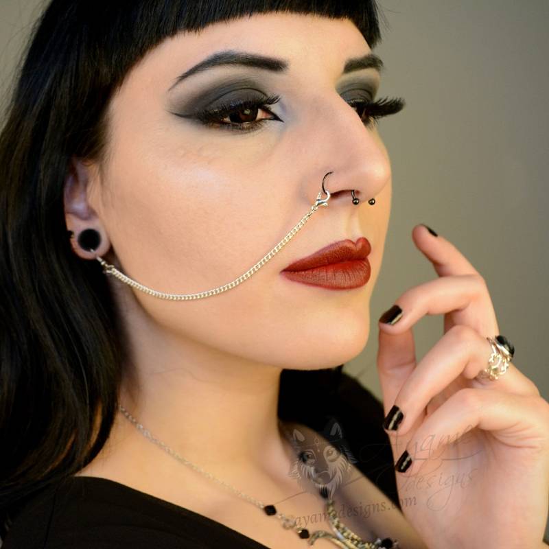 Silber Edelstahl Nase/Lip To Ohr Kette | Einzeln Silber Edelstahl Nase/Lip To Ohr Kette | Einzeln von AyameDesigns