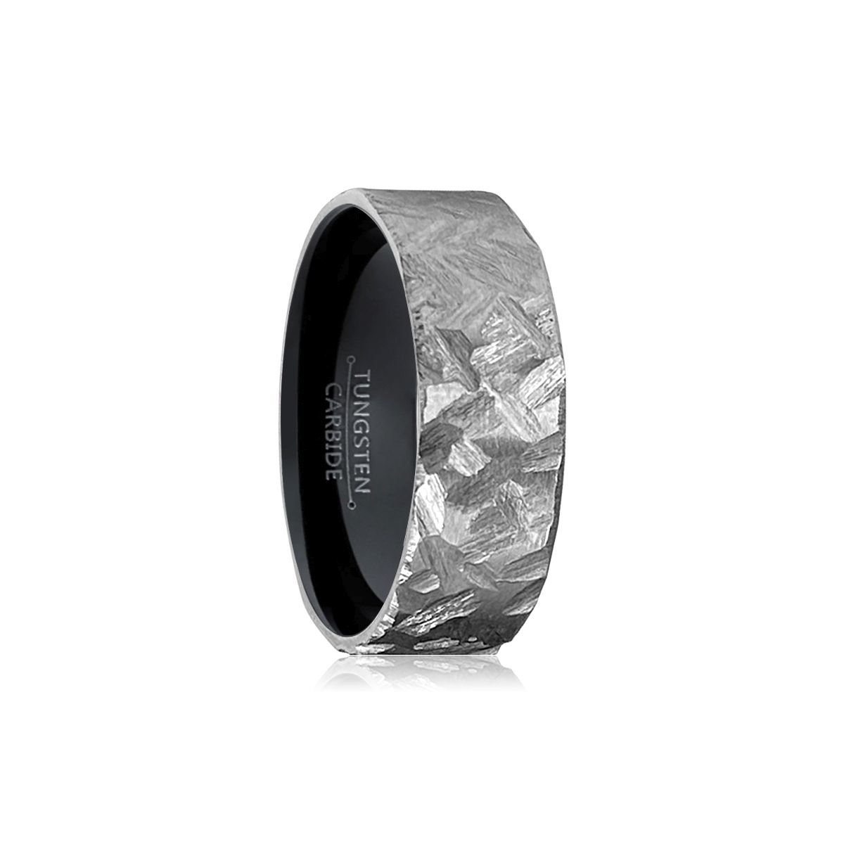 Hengst | Gehämmerter Titanring Schwarz, Titanring, Herren Titan Ehering, Gehämmerter Leicht, Personalisierter Ring von AydinsJewelry