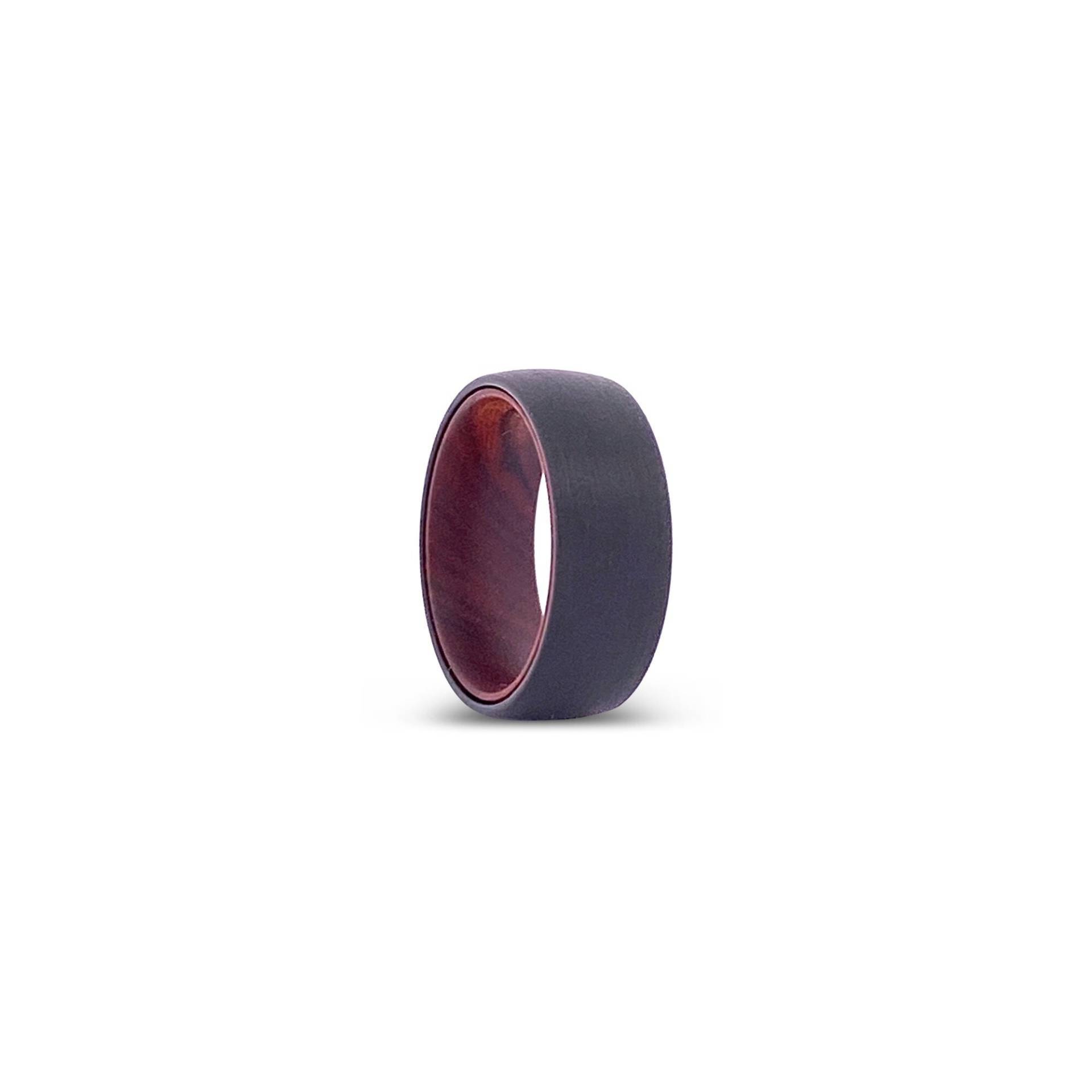 Schwarz Wolfram Ring | Eisenholz Herren Ehering Einzigartiges Band Versprechen Holzring Geschenk Für Ihn von AydinsJewelry