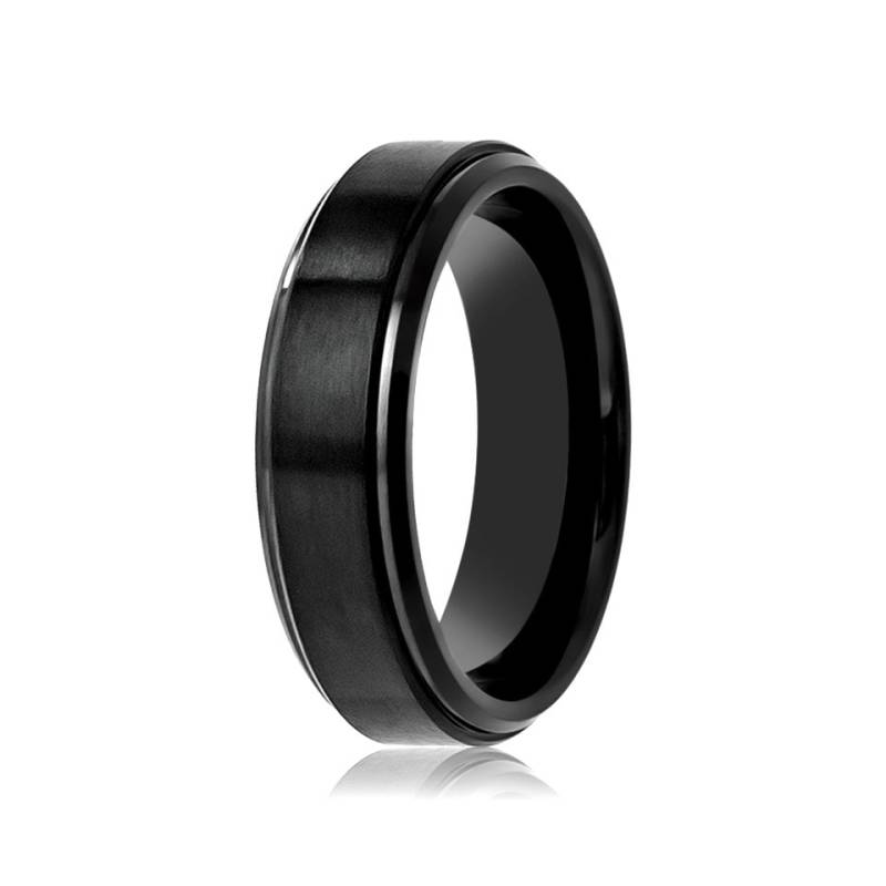 Wolfram Ehering Männer & Frauen Schwarz Hochzeit Band Jubiläum Ring Pinsel Comfort Fit Versprechen von AydinsJewelry