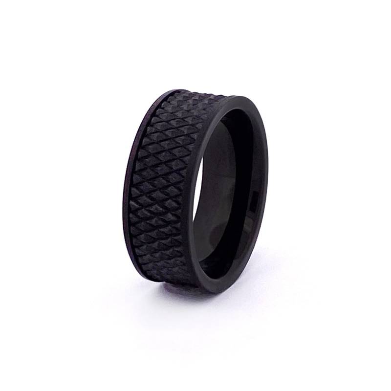 Wolfram Herren Trauring | Ring Ehering Schwarz Herrenring Hartmetall Personalisierte von AydinsJewelry