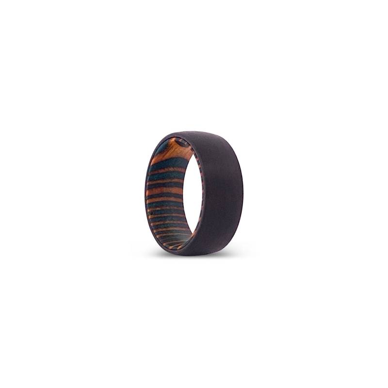 Wolfram Ring | Schatulle Aus Holunder Herren Ehering Holz Band Schwarzer Hartmetall Geschenk Ihn von AydinsJewelry