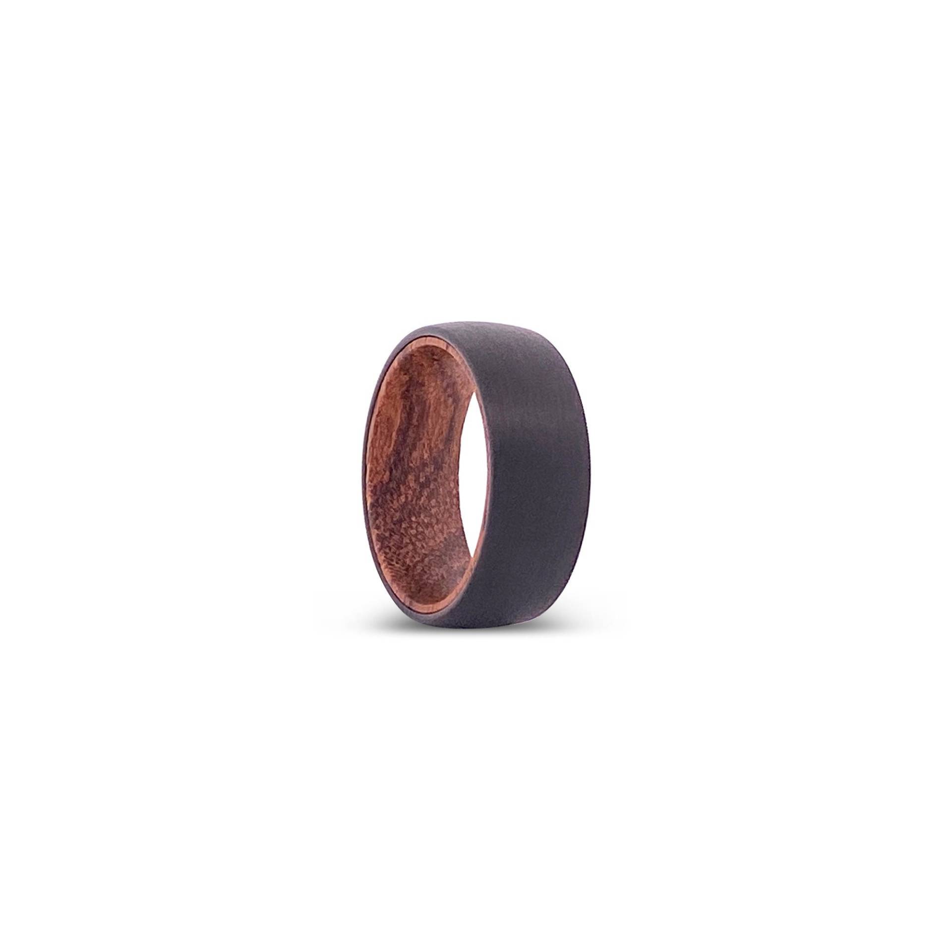 Wolfram Ring Schwarz | Bocote Holz Ehering Herrenring Holzring Hartmetall Versprechen Für Männer Seine Gabe von AydinsJewelry