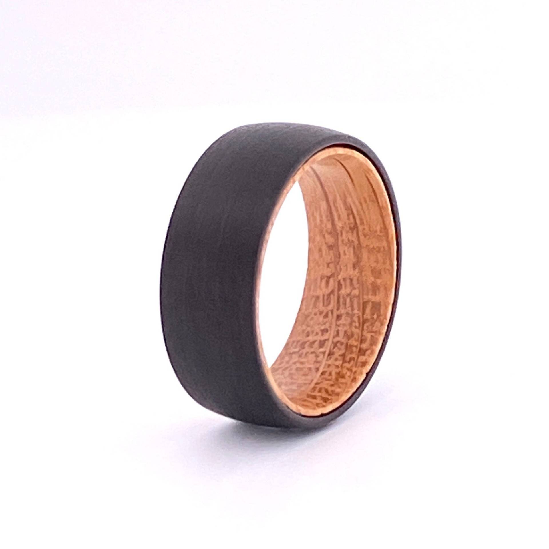 Wolfram Ring | Whiskyfass Holz Ehering Herrenring Holzband Schwarzer von AydinsJewelry