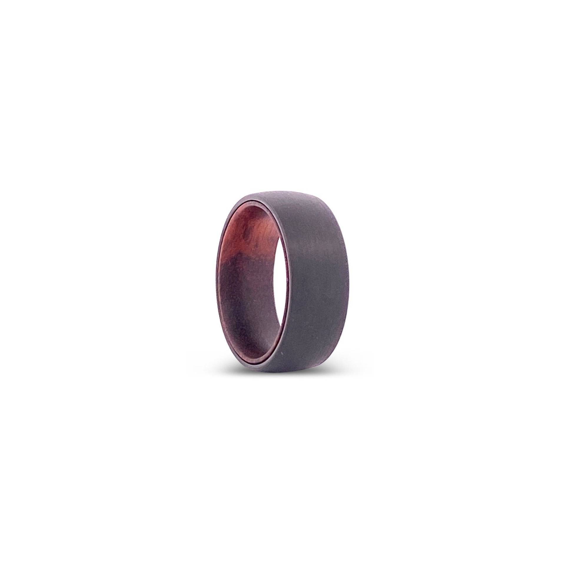 Wolfram Schlange Holz Ring | Herren Ehering, Verlobungs - Und Jubiläumsring Für Ihn, Schwarze Gebürstete Gewölbte Hartmetall Comfort Fit Ringe von AydinsJewelry