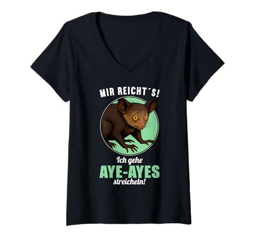 Damen Aye-Ayes Aye-Aye T-Shirt mit V-Ausschnitt von Aye-Ayes Aye-Aye Tier Shop