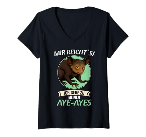 Damen Aye-Ayes Aye-Aye T-Shirt mit V-Ausschnitt von Aye-Ayes Aye-Aye Tier Shop