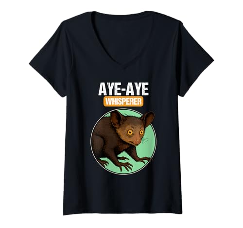 Damen Aye-Ayes Aye-Aye T-Shirt mit V-Ausschnitt von Aye-Ayes Aye-Aye Tier Shop