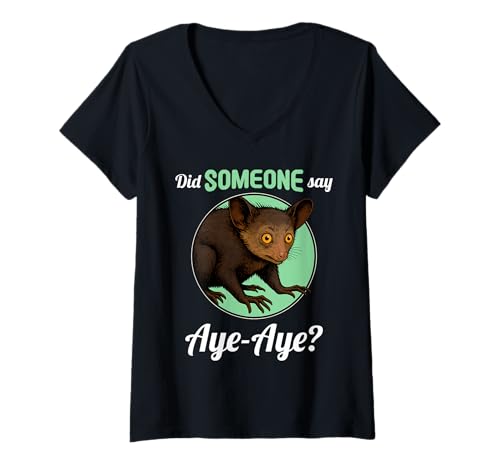 Damen Aye-Ayes Aye-Aye T-Shirt mit V-Ausschnitt von Aye-Ayes Aye-Aye Tier Shop