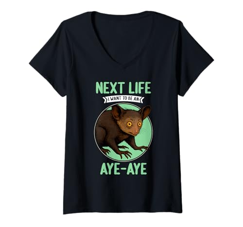 Damen Aye-Ayes Aye-Aye T-Shirt mit V-Ausschnitt von Aye-Ayes Aye-Aye Tier Shop