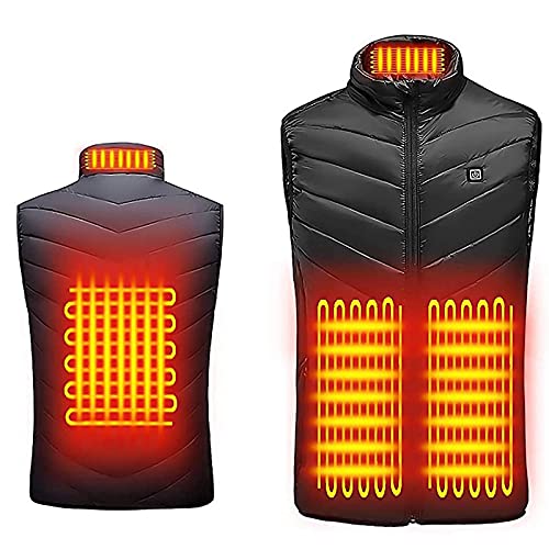 Ayhuang Beheizte Weste Unisex Elektrisch Weste Steppweste Herren Winter Warme Weste USB Winterjacke Waschbare Beheizte Kleidung mit Einstellbare Temperatur Heizweste Erhältlich Outdoor Skifahren von Ayhuang