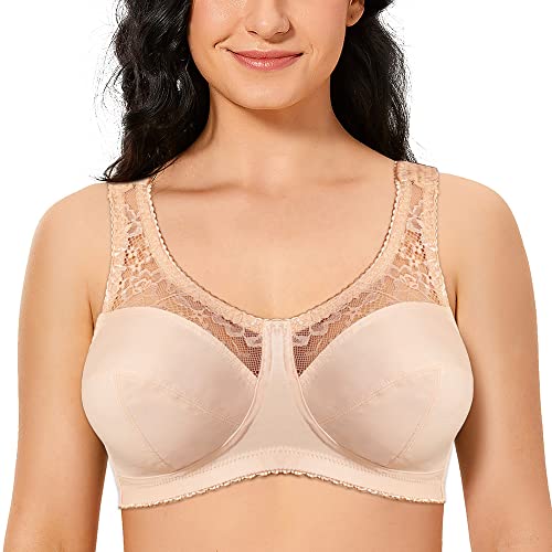 Ayigedu Damen Vollfigur Minimizer BHs Bügellos Übergröße Komfort nicht wattiert BH, beige, 105AA von Ayigedu