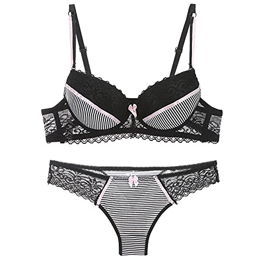 Damen Push-Up-BH mit Bügel, gepolstert, sexy BH, Schwarz , 100A von Ayigedu