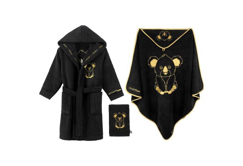 Aymando Babybademantel Kapuzenhandtuch Waschlappen Wellness Set Koala, Regular, 100% Baumwolle, Zero Twist Garn von Aymando