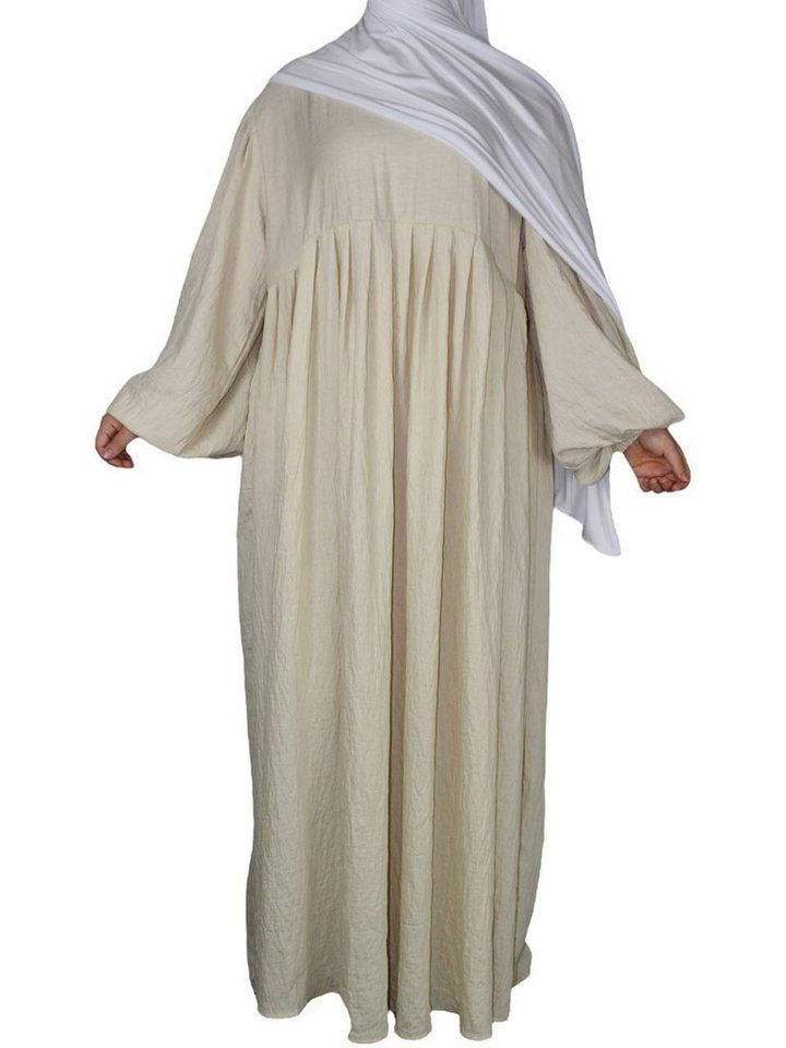 Aymasal Ballonkleid Oversized Ballonärmel Leinenabaya Aurora Abaya Kaftan Alltagsabaya von Aymasal