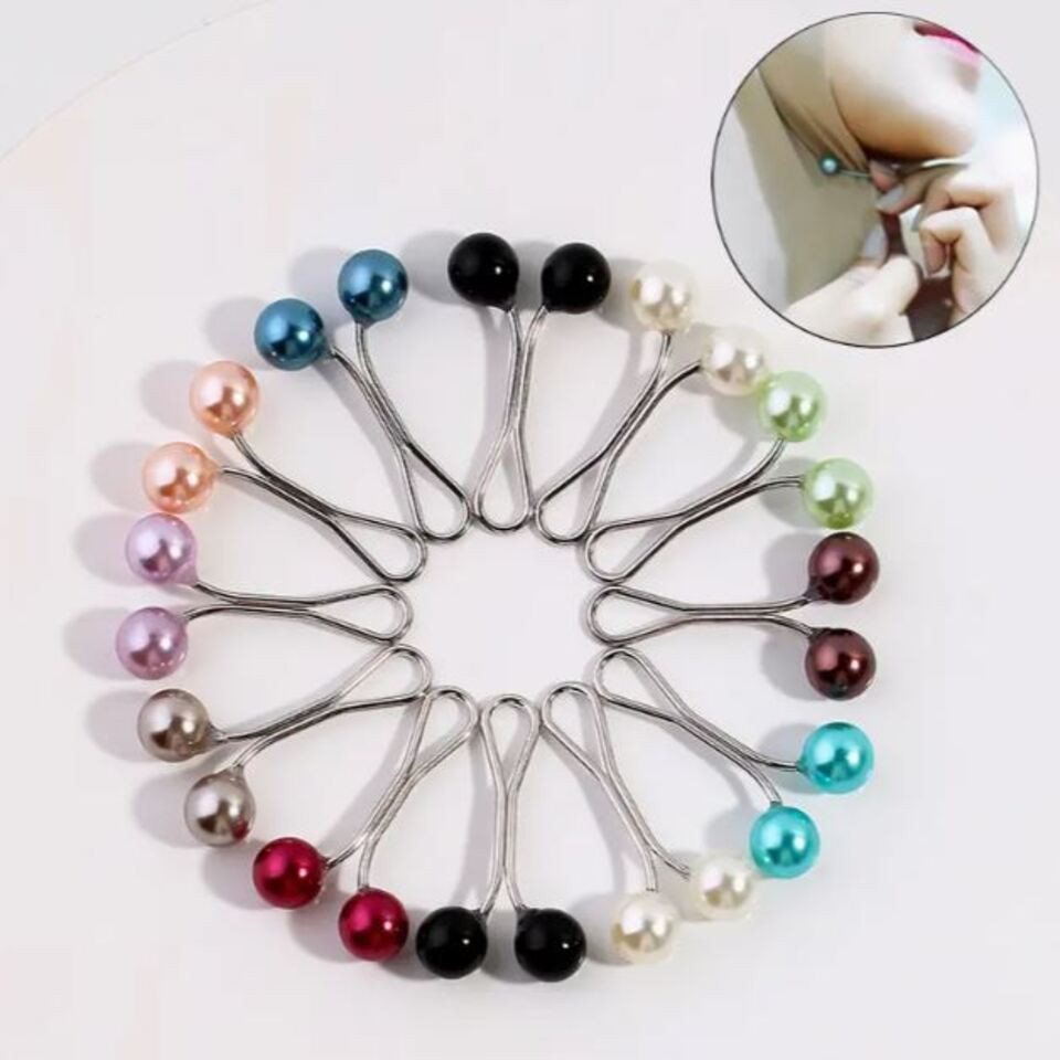 Aymasal Haarclip Kopftuch Anstecknadel Brosche Perlenclips Hijab Schal 12/24er Pack, Stilvolle Anstecknadeln in eleganten Farben von Aymasal