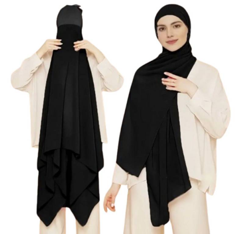 Aymasal Kopftuch 2 in1 Chiffon Kopftuch mit integriertem Unterkopftuch Bone Islam Hijab von Aymasal