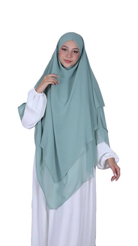 Aymasal Kopftuch Dreilagiger Khimar Chiffon Khumur Hijab Kopftuch Bedeckung locker von Aymasal