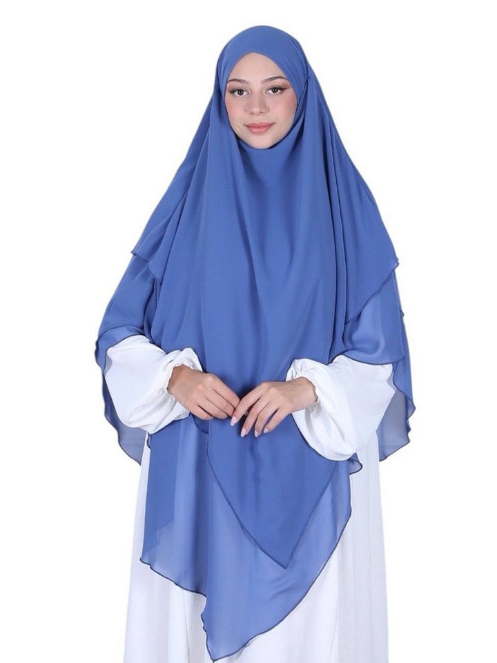 Aymasal Kopftuch Dreilagiger Khimar Chiffon Khumur Hijab Kopftuch Bedeckung locker von Aymasal