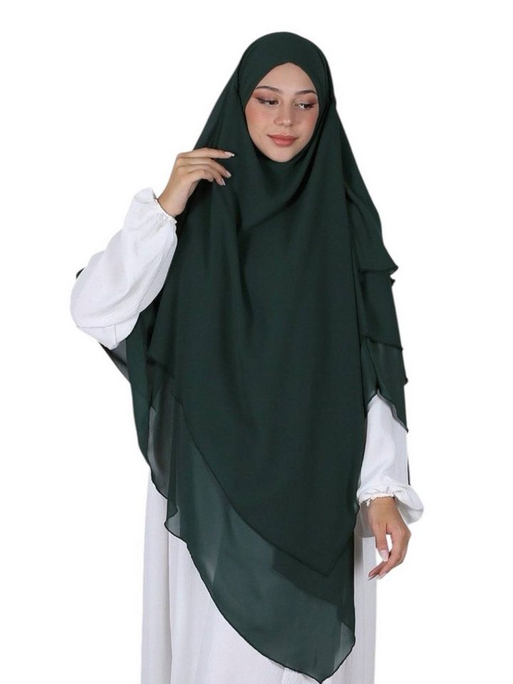 Aymasal Kopftuch Dreilagiger Khimar Chiffon Khumur Hijab Kopftuch Bedeckung locker von Aymasal