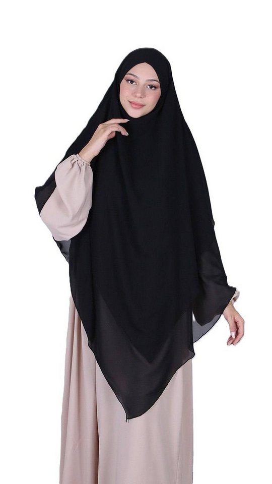 Aymasal Kopftuch Dreilagiger Khimar Chiffon Khumur Hijab Kopftuch Bedeckung locker von Aymasal
