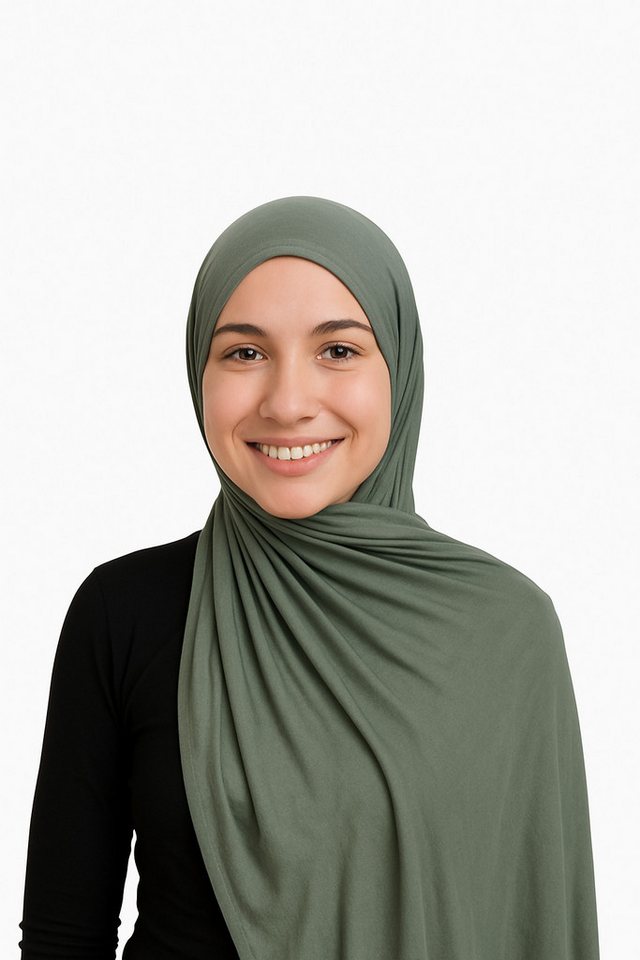 Aymasal Kopftuch Easy Jersey Hijab to-go Kopftuch Schal Türkis Extra lang 180x70 von Aymasal