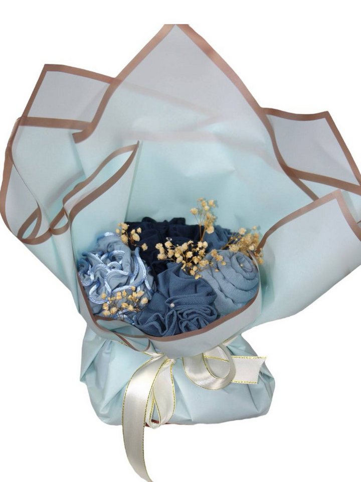 Aymasal Kopftuch Hijab Bouquet Strauss - Blau Geschenkstrauß persönliches Geschenk, Einzigartiges Geschenk für besondere Momente von Aymasal