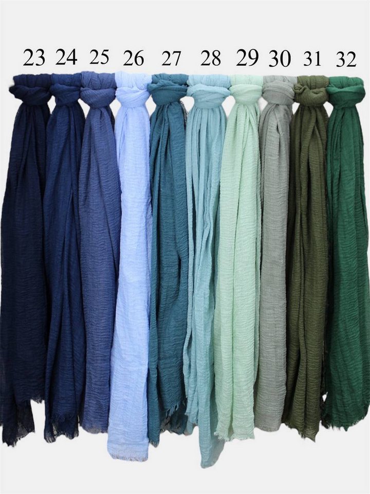 Aymasal Kopftuch Kreppschal Hijab mit Fransen Kopftuch Wraps Scarf Khimar Khumur Islam von Aymasal