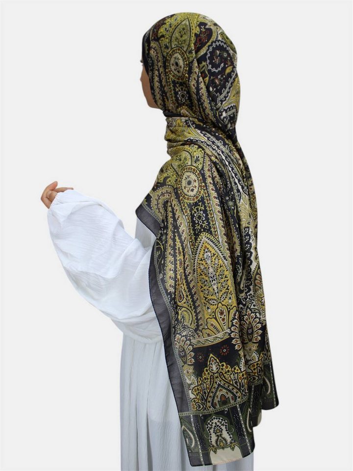 Aymasal Kopftuch Soft Boheme Hijab Bohemian Vintage Kopftuch Scarf Schal Islam 180x72, Bohemian Style, weicher Stoff, 180x72 von Aymasal