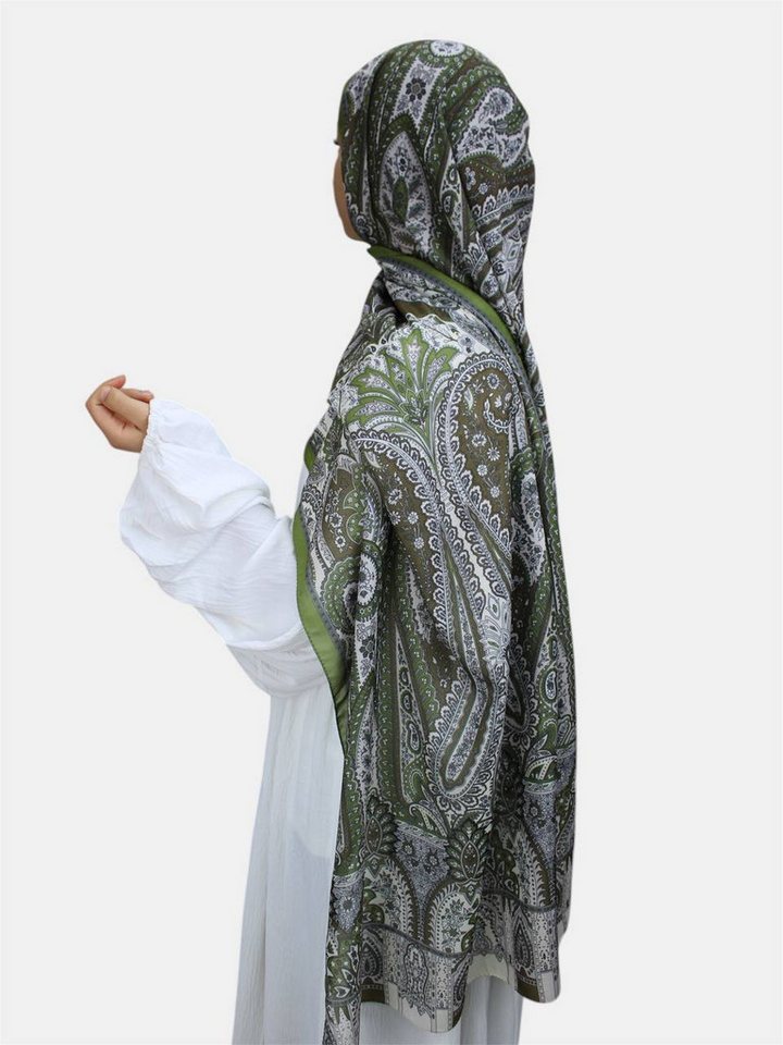 Aymasal Kopftuch Soft Boheme Hijab Bohemian Vintage Kopftuch Scarf Schal Islam 180x72, Bohemian Style, weicher Stoff, 180x72 von Aymasal