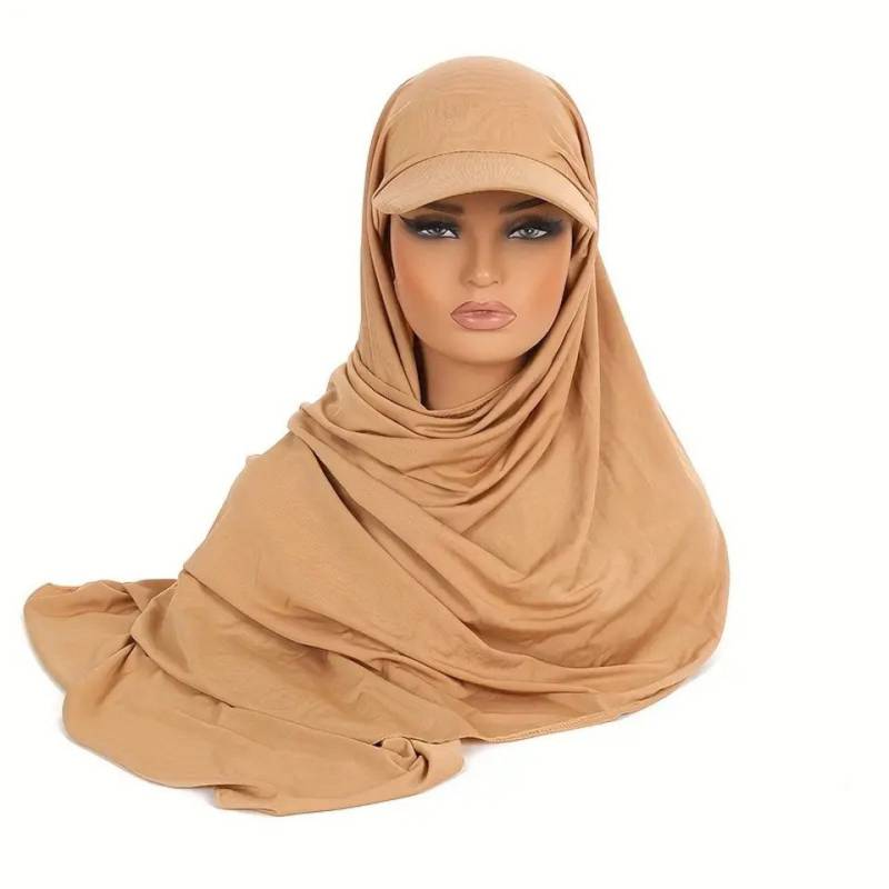 Aymasal Kopftuch Umra Hijab Cap Schal Kopftuch Khimar Khumur Cappy Sonnenschutz Islam, 3 in 1 Set aus Unterkopftuch, Cappy & Hijab / Idealer Umra Begleiter von Aymasal