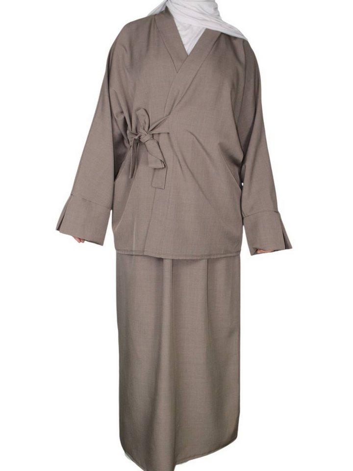 Aymasal Maxikleid 2 tlg. Wickelhemd & Rock Set LEEN Abaya Alltagskleid daily Outfit von Aymasal