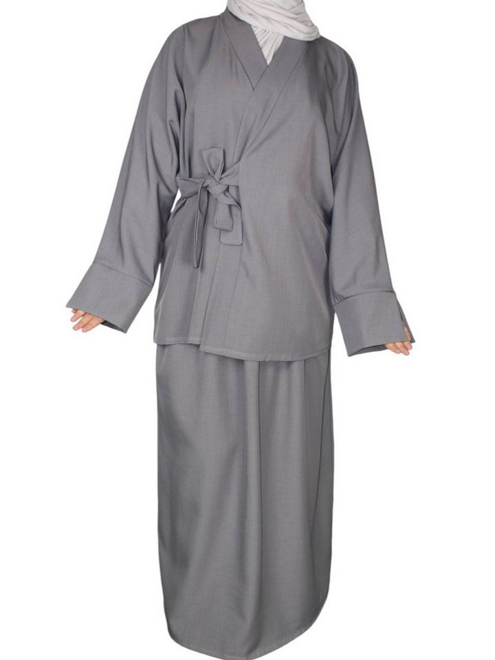 Aymasal Maxikleid 2 tlg. Wickelhemd & Rock Set LEEN Abaya Alltagskleid daily Outfit von Aymasal