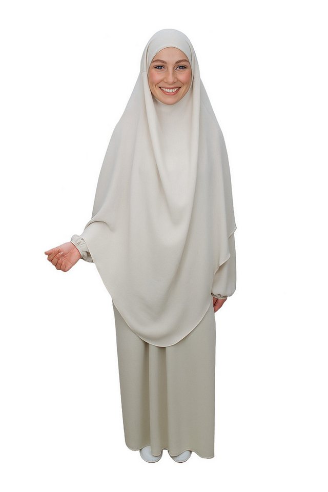 Aymasal Maxikleid Abaya Khimar Set in gleicher Farbe Kaftan Khumur Islam Modest Fashion Alltagsoutfit in gleicher Farbe, leichtes Gewicht von Aymasal