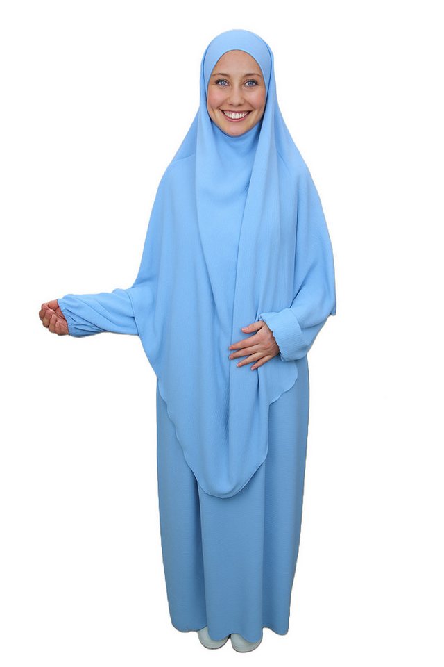 Aymasal Maxikleid Abaya Khimar Set in gleicher Farbe Kaftan Khumur Islam Modest Fashion Alltagsoutfit in gleicher Farbe, leichtes Gewicht von Aymasal