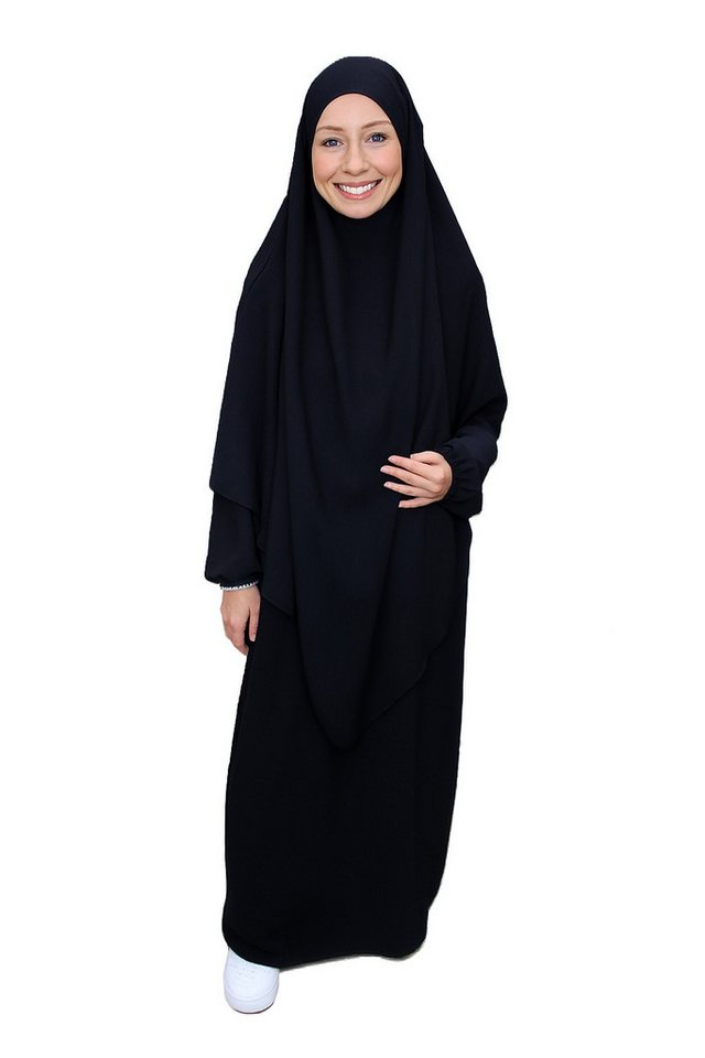 Aymasal Maxikleid Abaya Khimar Set in gleicher Farbe Kaftan Khumur Islam Modest Fashion Alltagsoutfit in gleicher Farbe, leichtes Gewicht von Aymasal