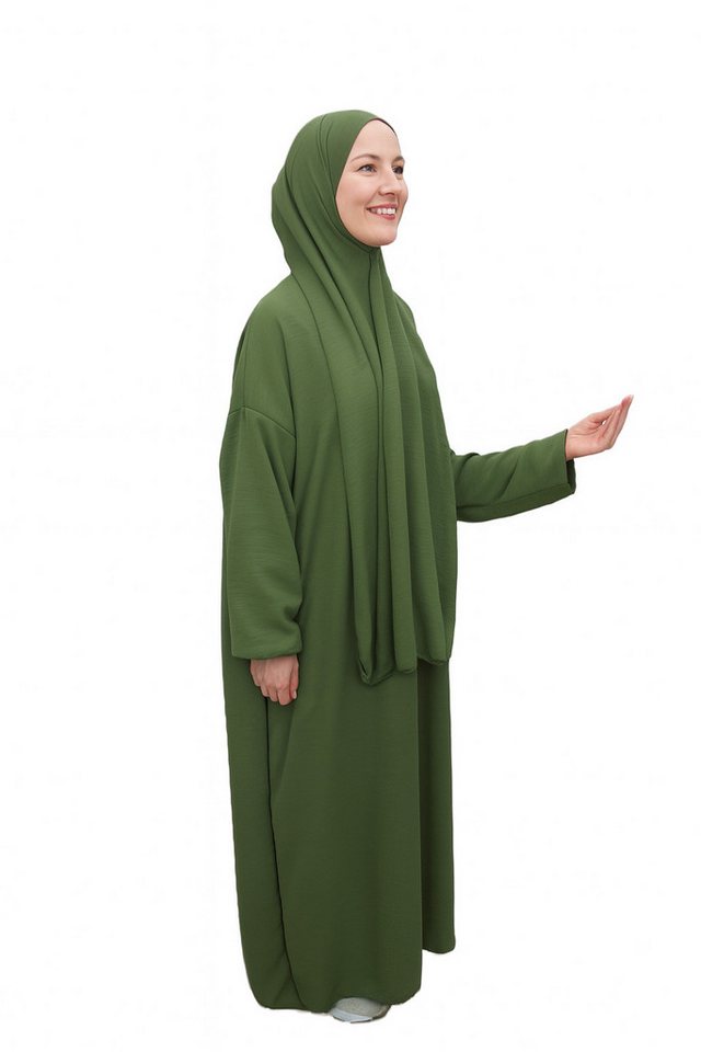 Aymasal Maxikleid Einteilige Abaya mit integriertem Hijab Gebetskleid islamicwear Gebet von Aymasal