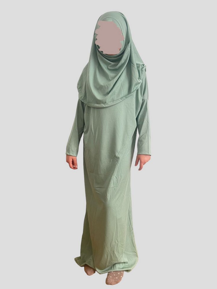 Aymasal Maxikleid Neues Model Gebetskleid Jugendliche 9-13 Mädchen 2 tlg. Kleid Islam Hijab an Kleid genäht von Aymasal