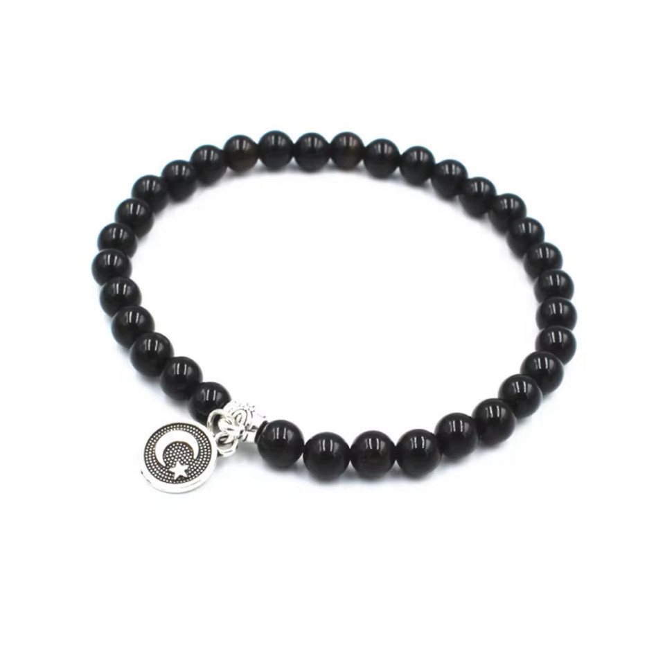 Aymasal Perlenarmband 33 Perlen Gebetskette Gebetsarmband Tesbih Tasbih Islam Zhikr Islam, Als Tesbih nutzbar, passend für die meisten Handgelenke, 19cm lang von Aymasal