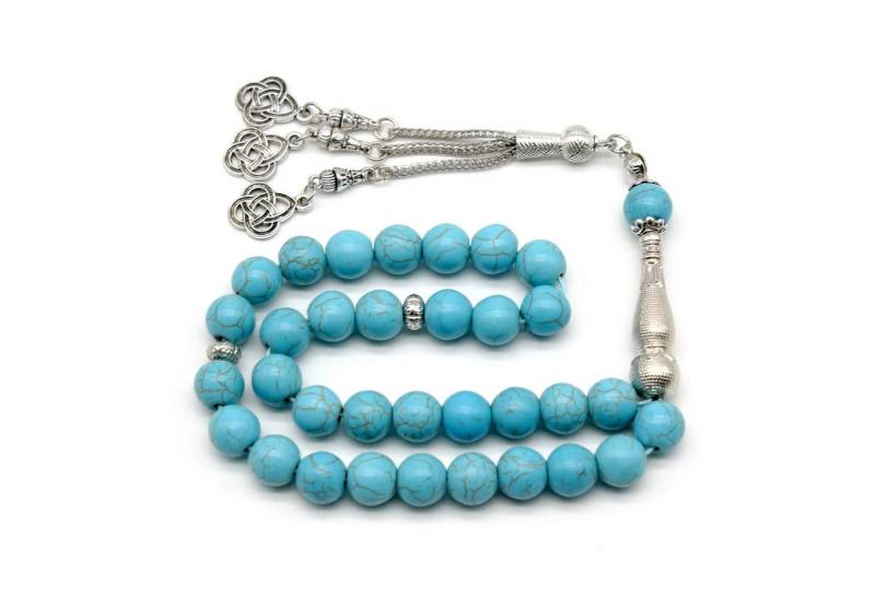 Aymasal Perlenkette 33tlg 33 Perlen Gebetskette Tesbih Tasbih 10mm Imitation Perlen Kette, Liegt schön in der Hand, glatte Haptik von Aymasal