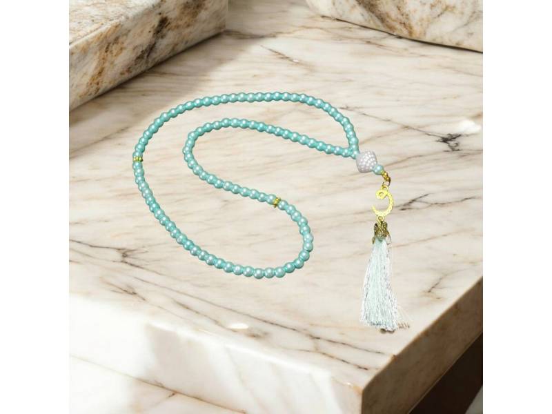 Aymasal Perlenkette 99 tlg. Gebetskette Tesbih Tasbih 99 Perlen Kettenanhänger Islam Gebet von Aymasal